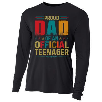 Proud Dad Teenager Funny Bday Party 13 Year Old Cooling Performance Long Sleeve Crew