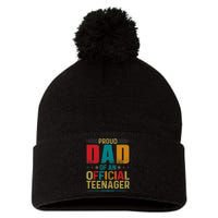 Proud Dad Teenager Funny Bday Party 13 Year Old Pom Pom 12in Knit Beanie