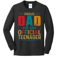 Proud Dad Teenager Funny Bday Party 13 Year Old Kids Long Sleeve Shirt