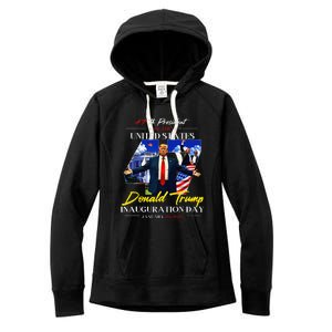 President Donald Trump Inauguration Day 2025 47th Usa Flag Women's Fleece Hoodie