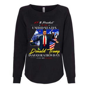 President Donald Trump Inauguration Day 2025 47th Usa Flag Womens California Wash Sweatshirt