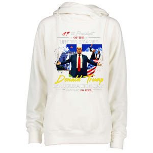 President Donald Trump Inauguration Day 2025 47th Usa Flag Womens Funnel Neck Pullover Hood