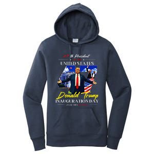 President Donald Trump Inauguration Day 2025 47th Usa Flag Women's Pullover Hoodie