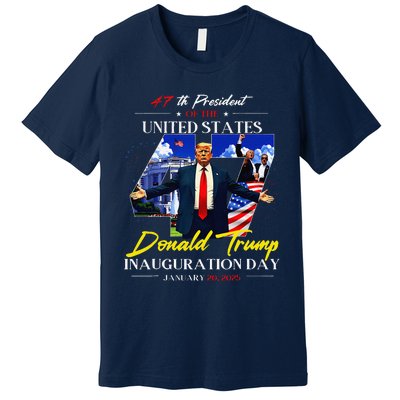 President Donald Trump Inauguration Day 2025 47th Usa Flag Premium T-Shirt