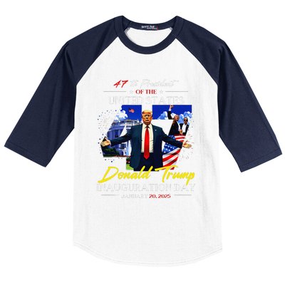 President Donald Trump Inauguration Day 2025 47th Usa Flag Baseball Sleeve Shirt