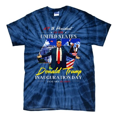 President Donald Trump Inauguration Day 2025 47th Usa Flag Tie-Dye T-Shirt