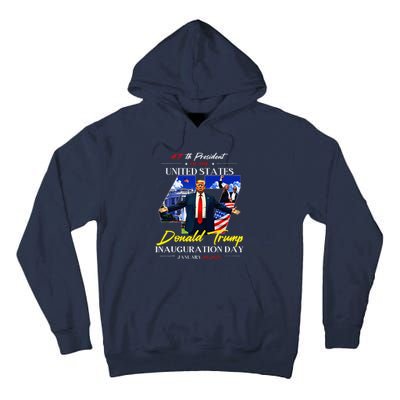 President Donald Trump Inauguration Day 2025 47th Usa Flag Tall Hoodie