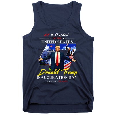 President Donald Trump Inauguration Day 2025 47th Usa Flag Tank Top