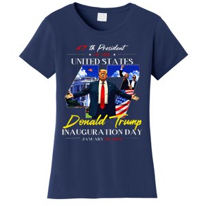 President Donald Trump Inauguration Day 2025 47th Usa Flag Women's T-Shirt