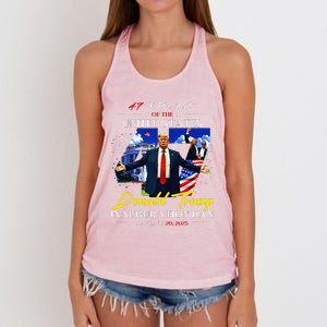 President Donald Trump Inauguration Day 2025 47th Usa Flag Women's Knotted Racerback Tank