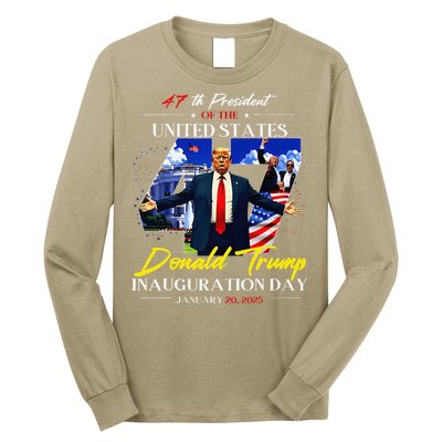 President Donald Trump Inauguration Day 2025 47th Usa Flag Long Sleeve Shirt