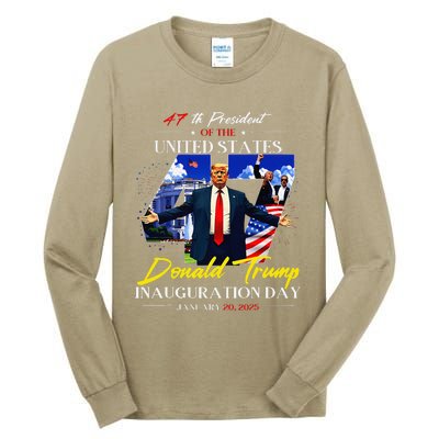 President Donald Trump Inauguration Day 2025 47th Usa Flag Tall Long Sleeve T-Shirt