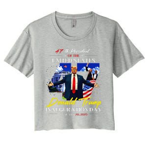 President Donald Trump Inauguration Day 2025 47th Usa Flag Women's Crop Top Tee