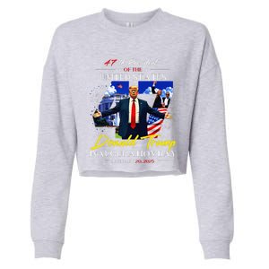 President Donald Trump Inauguration Day 2025 47th Usa Flag Cropped Pullover Crew