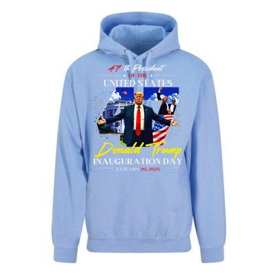 President Donald Trump Inauguration Day 2025 47th Usa Flag Unisex Surf Hoodie