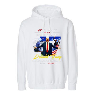 President Donald Trump Inauguration Day 2025 47th Usa Flag Garment-Dyed Fleece Hoodie