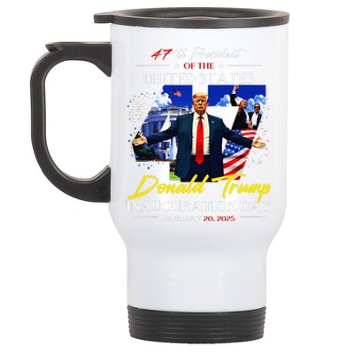 President Donald Trump Inauguration Day 2025 47th Usa Flag Stainless Steel Travel Mug