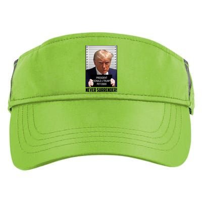 President Donald Trump Mugshot Never Surrender Adult Drive Performance Visor