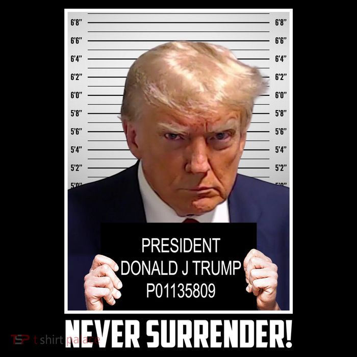 President Donald Trump Mugshot Never Surrender Apron