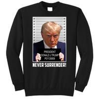 President Donald Trump Mugshot Never Surrender Sweatshirt