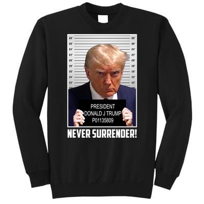 President Donald Trump Mugshot Never Surrender Sweatshirt