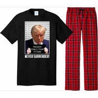 President Donald Trump Mugshot Never Surrender Pajama Set