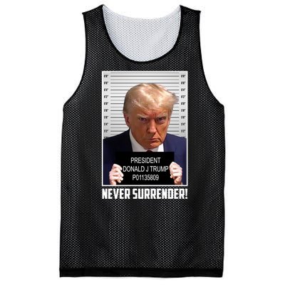 President Donald Trump Mugshot Never Surrender Mesh Reversible Basketball Jersey Tank