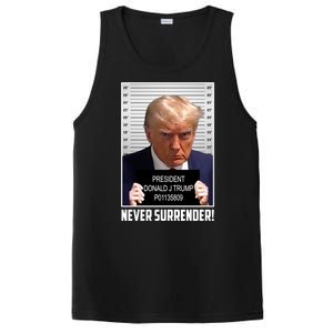 President Donald Trump Mugshot Never Surrender PosiCharge Competitor Tank