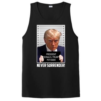 President Donald Trump Mugshot Never Surrender PosiCharge Competitor Tank