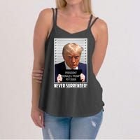 President Donald Trump Mugshot Never Surrender Women's Strappy Tank