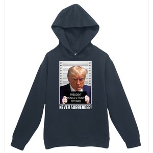 President Donald Trump Mugshot Never Surrender Urban Pullover Hoodie