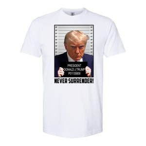 President Donald Trump Mugshot Never Surrender Softstyle CVC T-Shirt