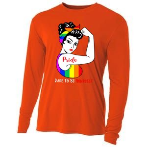 Pride Dare To Be Yourself Funny Lgbt Pride Funny Gift Cooling Performance Long Sleeve Crew