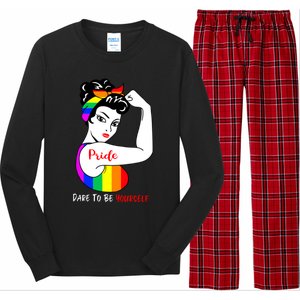 Pride Dare To Be Yourself Funny Lgbt Pride Funny Gift Long Sleeve Pajama Set