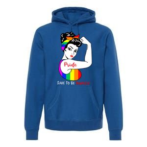 Pride Dare To Be Yourself Funny Lgbt Pride Funny Gift Premium Hoodie