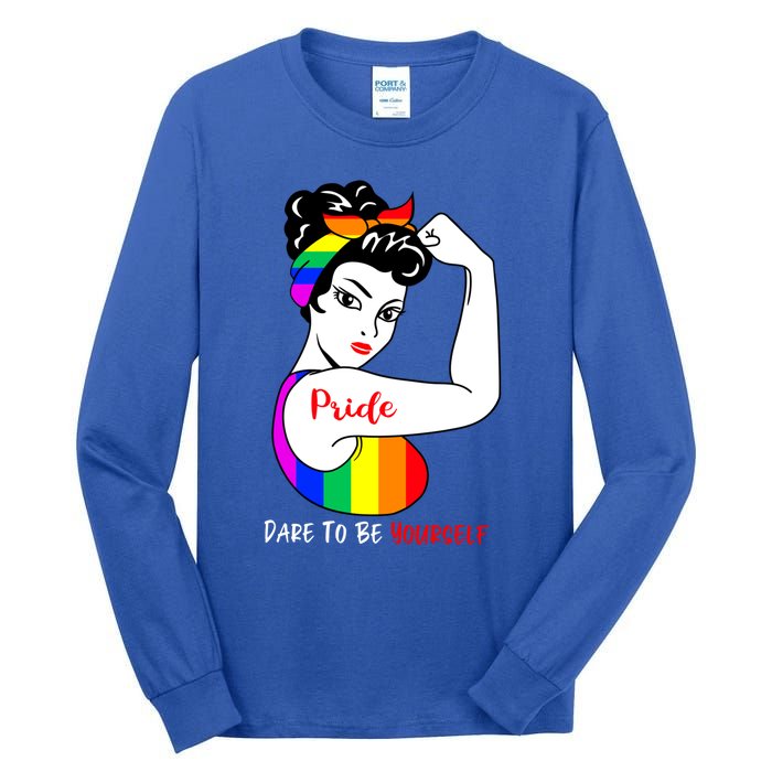 Pride Dare To Be Yourself Funny Lgbt Pride Funny Gift Tall Long Sleeve T-Shirt