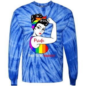 Pride Dare To Be Yourself Funny Lgbt Pride Funny Gift Tie-Dye Long Sleeve Shirt