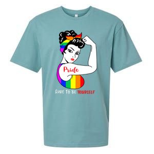 Pride Dare To Be Yourself Funny Lgbt Pride Funny Gift Sueded Cloud Jersey T-Shirt