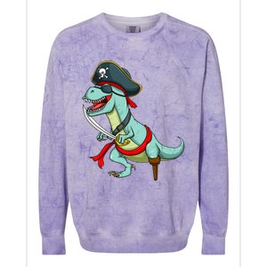 Pirate Dinosaur T Rex Funny Tyrannosaurus Halloween Colorblast Crewneck Sweatshirt