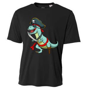 Pirate Dinosaur T Rex Funny Tyrannosaurus Halloween Cooling Performance Crew T-Shirt