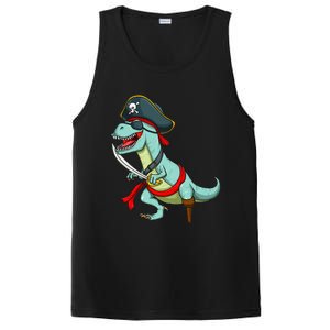 Pirate Dinosaur T Rex Funny Tyrannosaurus Halloween PosiCharge Competitor Tank