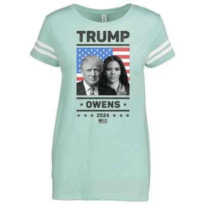 President Donald Trump And Vice President Candace Owens 2024 Enza Ladies Jersey Football T-Shirt