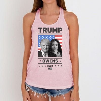 President Donald Trump And Vice President Candace Owens 2024 Women's Knotted Racerback Tank