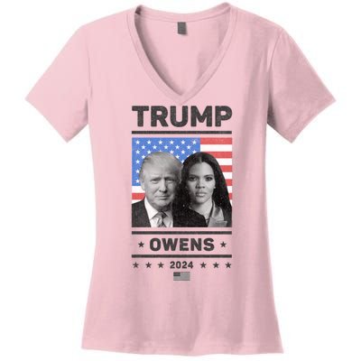 President Donald Trump And Vice President Candace Owens 2024 Women's V-Neck T-Shirt