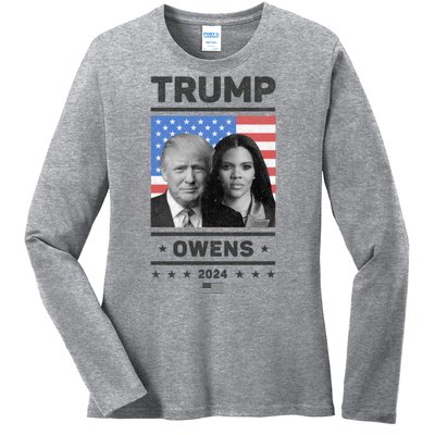 President Donald Trump And Vice President Candace Owens 2024 Ladies Long Sleeve Shirt