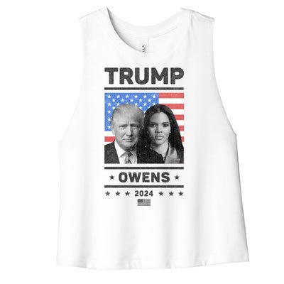 President Donald Trump And Vice President Candace Owens 2024 Women's Racerback Cropped Tank