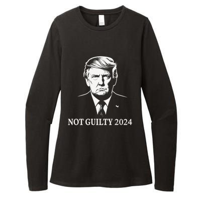 President Donald Trump Mugshot 2024 Not Guilty Supporter Womens CVC Long Sleeve Shirt