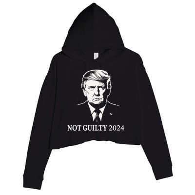 President Donald Trump Mugshot 2024 Not Guilty Supporter Crop Fleece Hoodie