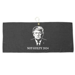 President Donald Trump Mugshot 2024 Not Guilty Supporter Large Microfiber Waffle Golf Towel