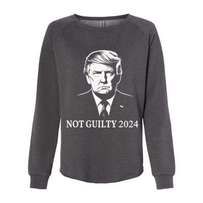 President Donald Trump Mugshot 2024 Not Guilty Supporter Womens California Wash Sweatshirt